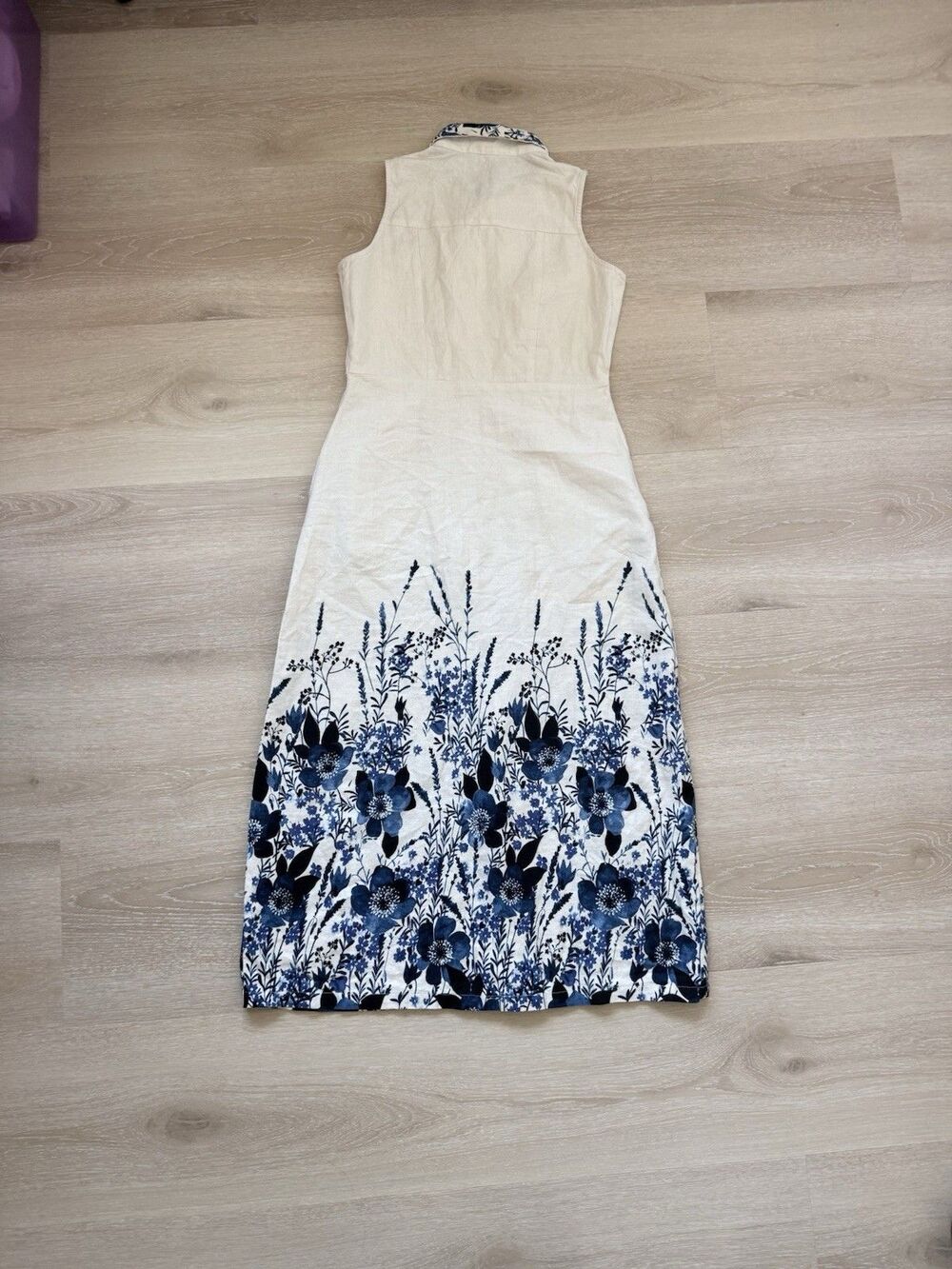 Linen Cotton Floral Midi Shirt Dress AND Anita Dongre Anthro Pockets Sz 2 UK 10 - Picture 12 of 12